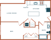 Legacy at Fitz Aurora CO A06B One Bedroom 798 SF